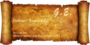 Geher Euniké névjegykártya